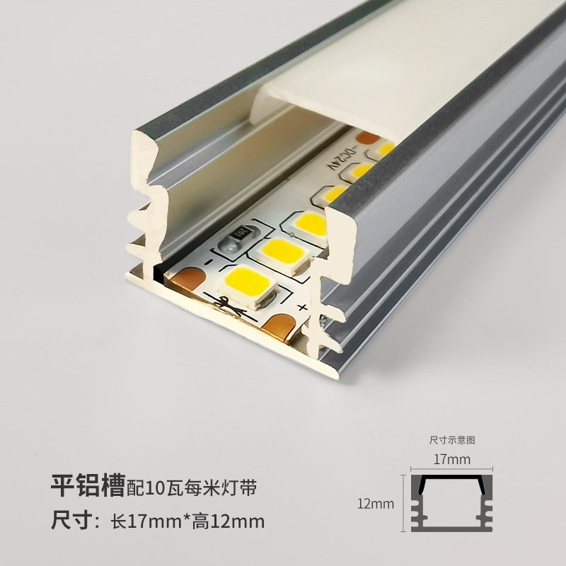 Exposed LED line light Curtain box Reflective groove light with no stroboscopic curtain washing light Living room 45 degree oblique light strip