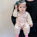 Spring clothing for infants and young children, one-piece baby clothes, national style, small age, 100-day baby clothes, baby's first birthday dress, new year's greetings clothes