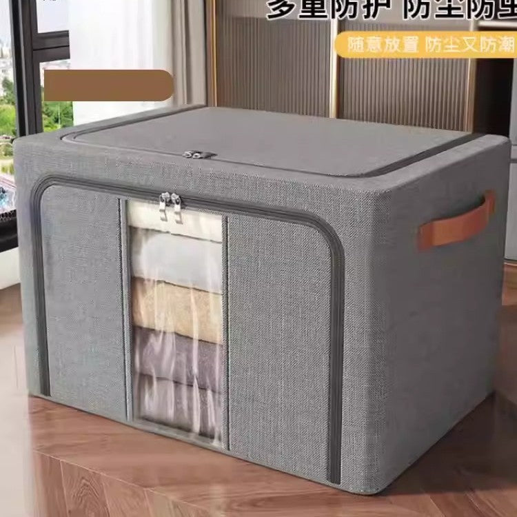 Cationic double window steel frame box fabric storage box household clothes sundries toy storage storage wardrobe finishing box