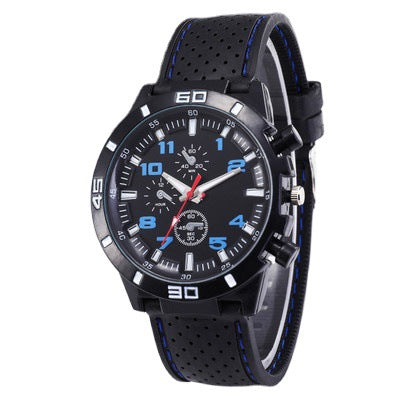 28029 new wish export sports silicone fashion racing business quartz men's watch wholesale