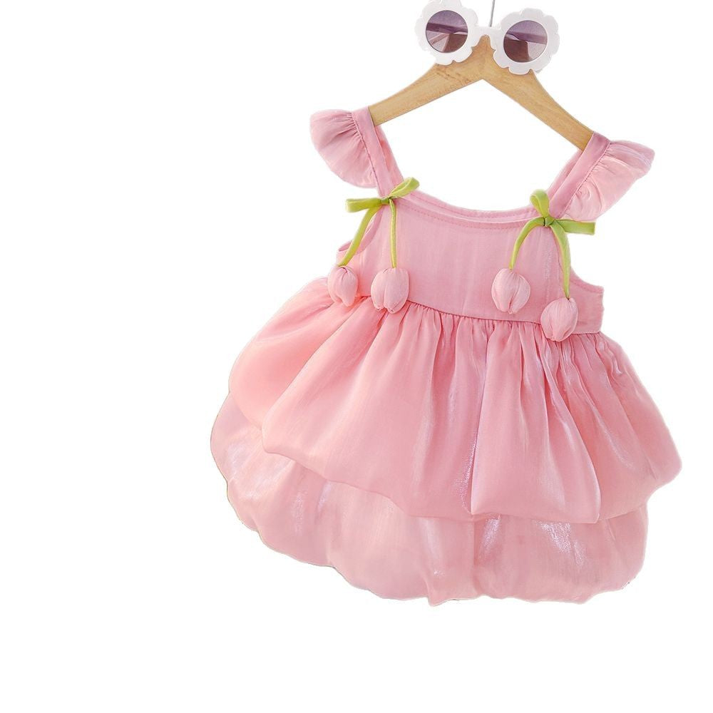 Baby girl summer sweet dress infant princess outfit super cute summer sundress stylish adorable tank dress