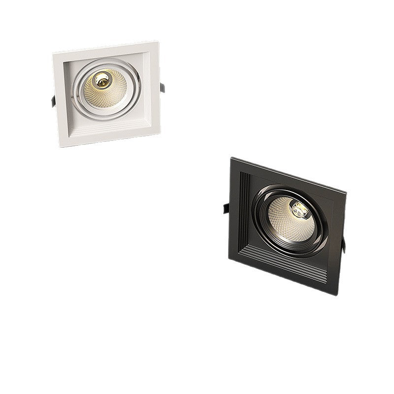 Single head led grille spotlight embedded ceiling light clothing store shopping mall square bean gallbladder spotlight cob bold light