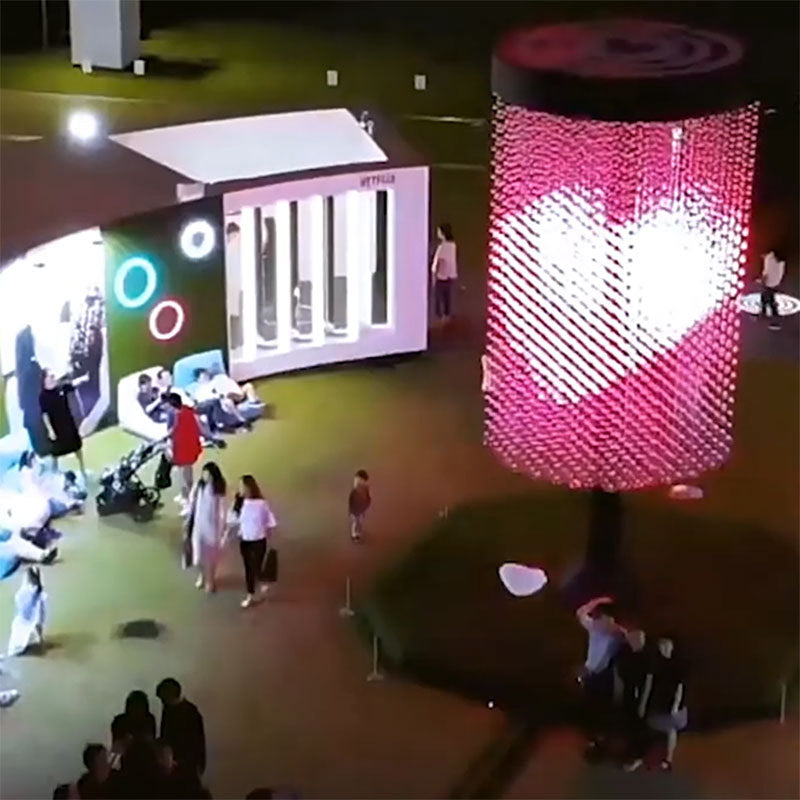 Large commercial street shopping mall outdoor LED tower with color-changing lighting interactive beauty Chen designer creative art lighting