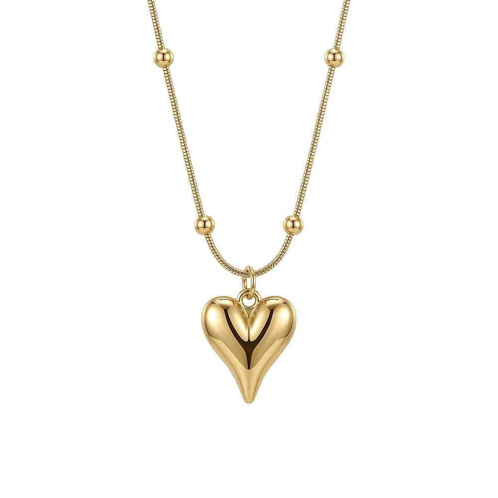 popular light luxury non-fading titanium steel smart heart necklace for women easiest for matchelegantniche style clavicle chain jewelry