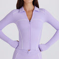 new arrival quick-drying yoga wear long sleeves sports fashion bodybuilding slim fit tops zipper sun protection clothing breathable outwear