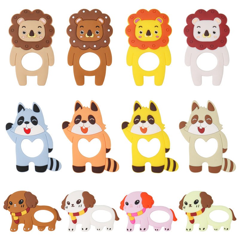 Factory custom toothpaste new cartoon animal bite glue 3 months baby teething significant other food grade silicone toys