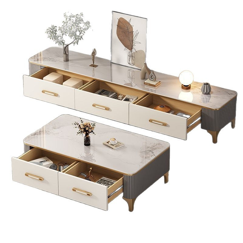 Solid wood coffee table living room home light luxury modern minimalist new style tea table small apartment coffee table tv cabinet combination