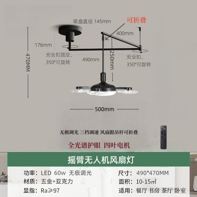 Medieval Fan Rocker Arm Restaurant Chandelier French Cream Displaceable Dining Table Bar Light Japanese Tea Room Dining Room Lighting