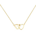 Double ring heart 2025 new minimalist necklace for women, clavicle chain, unique design, trendy influencer style jewelry gift