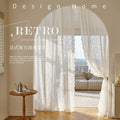 French retro lace sheer curtain, minimalist chic window curtain, no-drill sheer partition curtain, wavy lace curtain decoration