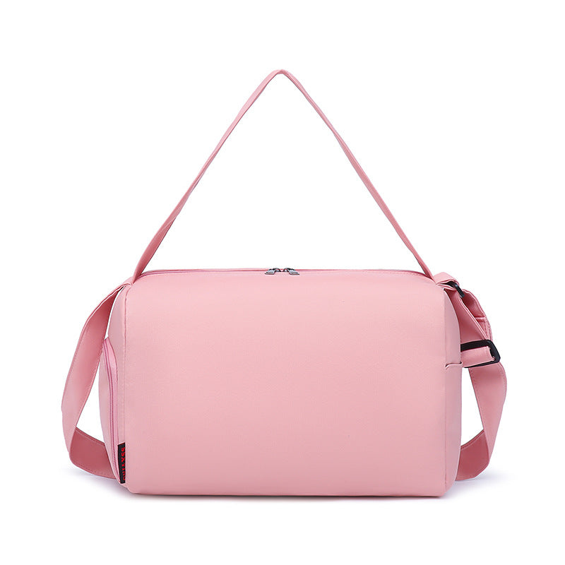 New travel bag trendy simple solid color sports fitness bag men and women business travel storage luggage independent shoe compartment