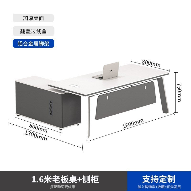 Customizable executive desk set - manager, ceo, chairman office - boss, finance director desk and chair combination - minimalist office, executive desk
