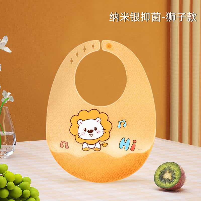 Baby eating bib silicone waterproofsoft bib kids feeding saliva bib baby food supplement bib