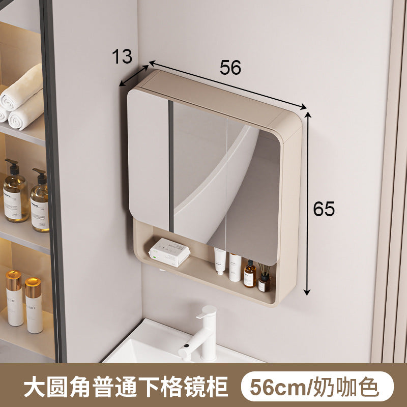 Honeycomb aluminum arc bathroom mirror cabinet lighting locker toilet wall-mounted mirror with vanity mirror smart mirror case