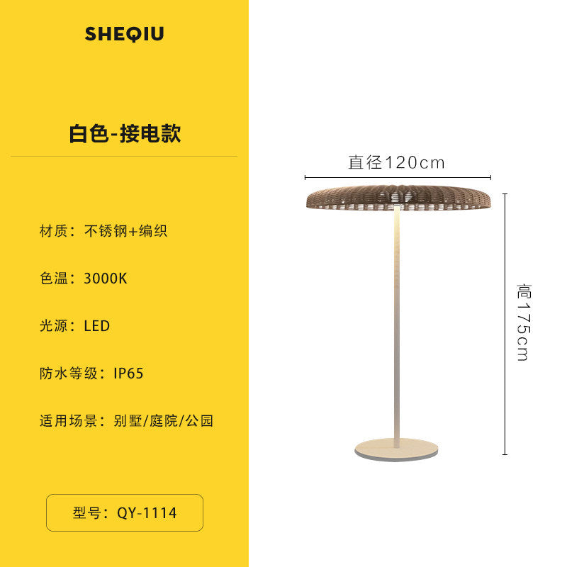 Outdoor waterproof woven solar lawn lamp b&b terrace rooftop restaurant arrangement lamp house courtyard floor lamp
