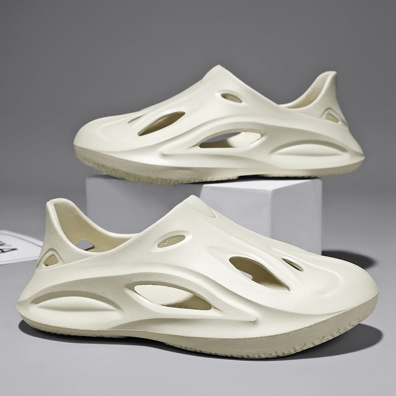 Cross-border hole shoes men's summer soft-soled stepping on shit feeling sports coconut sandals boys wear beach bag head slippers