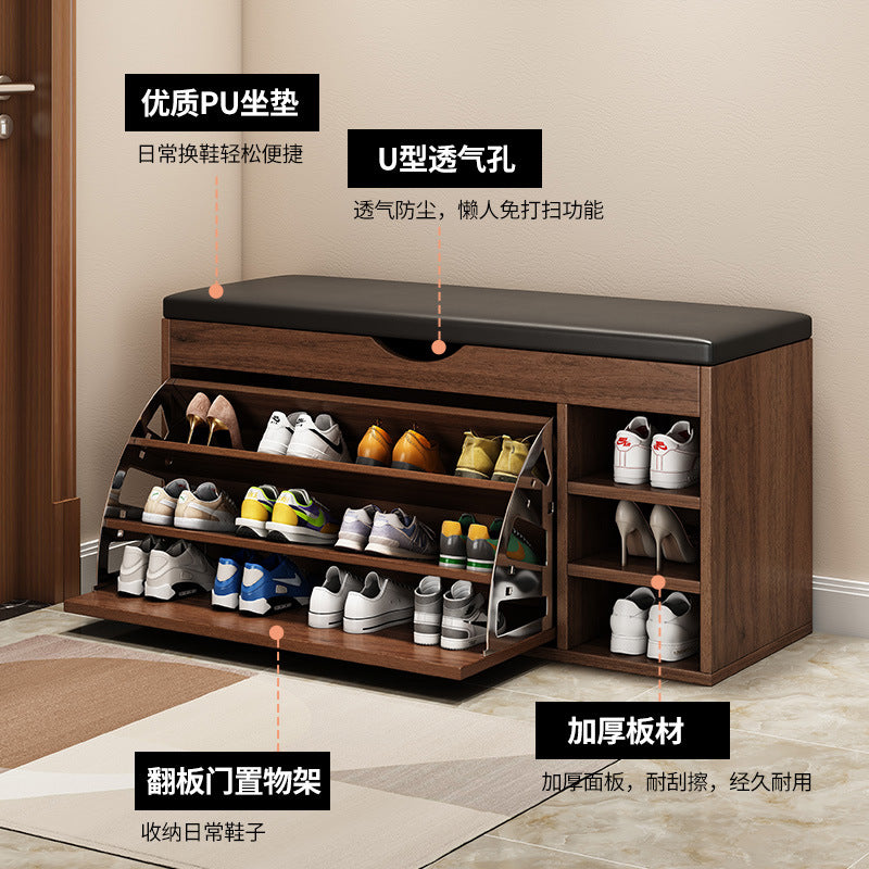 new arrival: bestselling flip-top shoe cabinet - home entryway shoe bench, shoe rack, and stool combo - all-in-one seating & space-saving storage