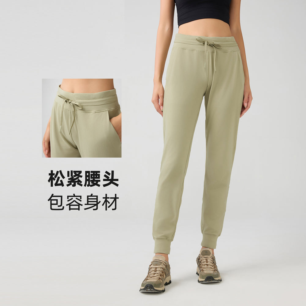 high waist yoga pants women's drawstring quick-drying elastic running fitness pants slimming look jogger pants sports pants d19069
