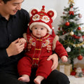 New year's greetings winter first birthday 100 days baby dress baby jumpsuit new year's day festive clothes trendy hooded