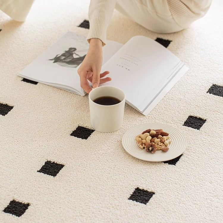 Waterproof and stain-resistant carpet for living room, diatom silk embossed, dirt-resistant, easy to clean, light luxury, high-end,  new floor mat