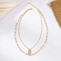 Gold-plated crystal pendant necklace wholesale cross-border new fashion thick line diamond accessories street style retrosweater chain for women