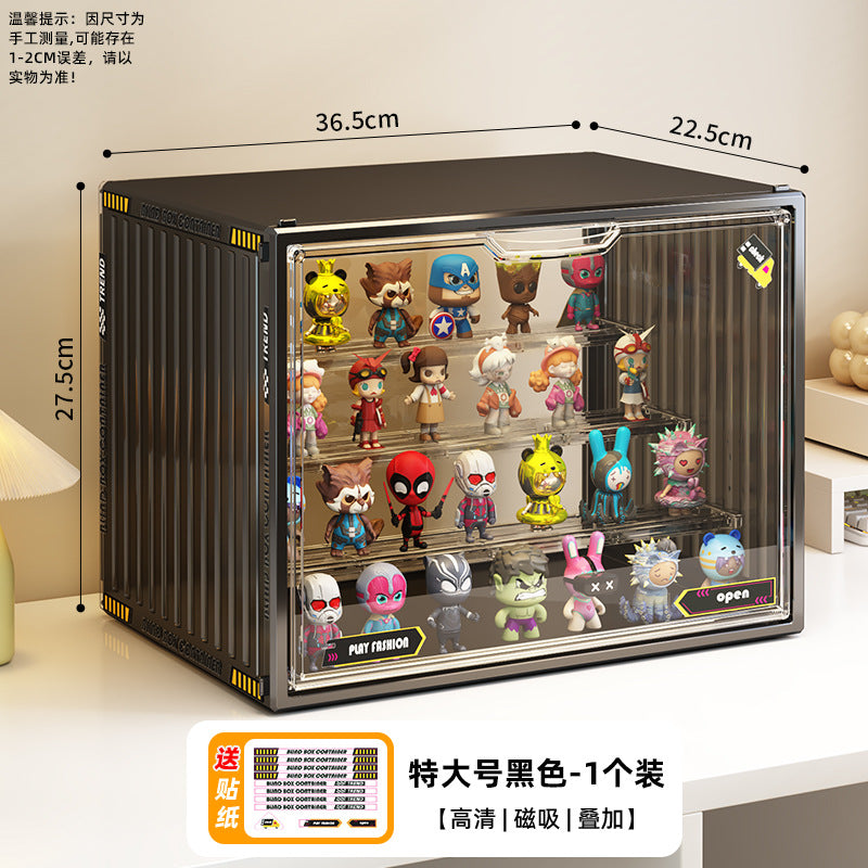 Blind box storage display stand transparent dust-proof figure storage box doll labubu POP MART model display cabinet