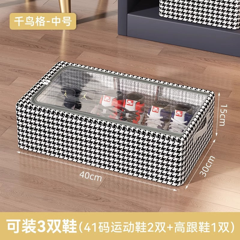 Shoe box, shoe storage, space-saving transparent shoe box, boots, shoe support, bed sole, foldable shoe cabinet, shoe rack.