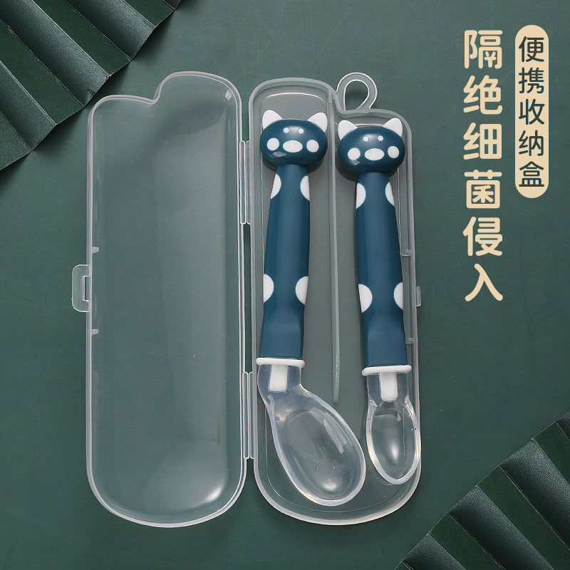 Baby spoon storage box two spoons dust box food grade PP storage box