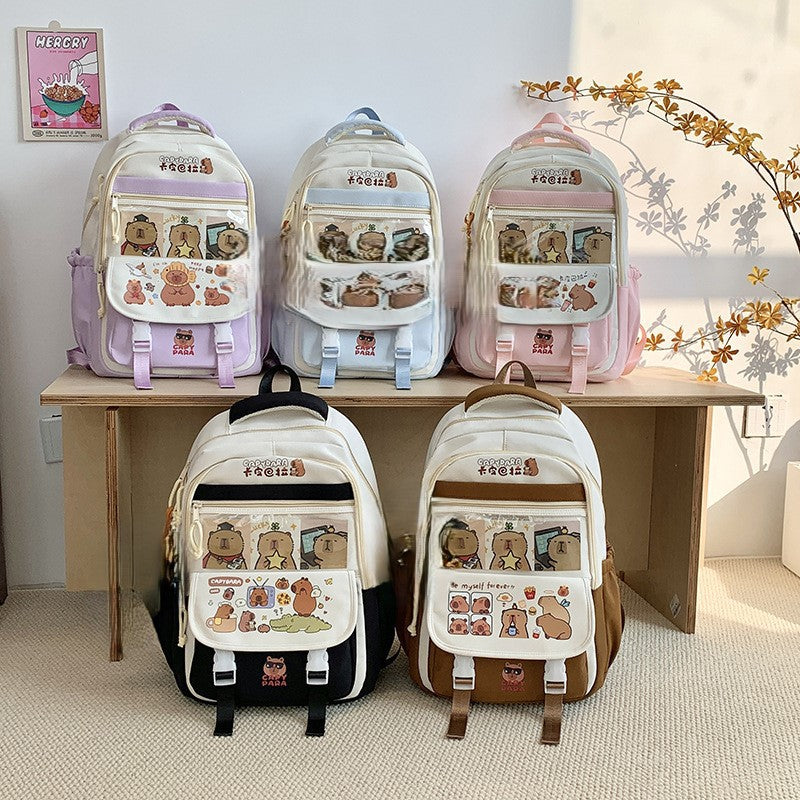 Manufacturer casual schoolbag male and female primary school students 6th grade junior high school students cartoon cute new Internet celebrity backpack backpack