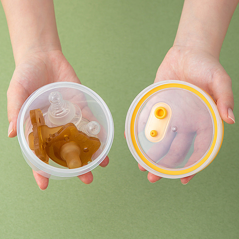 Japanese desktop round transparent storage box plastic sealed baby milk powder box food grade portable storage tank