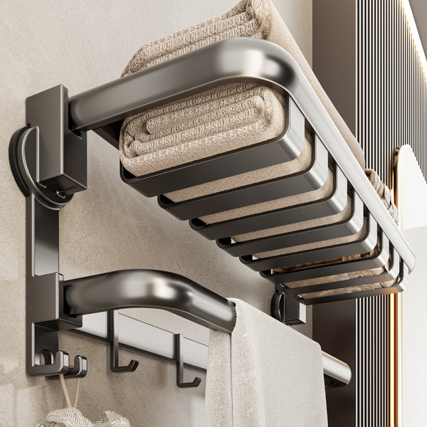Suction cup towel rack No punching toilet Space aluminum integrated wall-mounted toilet Bathroom storage Bath towel rack