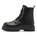 Side zipper boots men's high-top british style leather black workwear motorcycle boots spring height-increasing high-top short boots