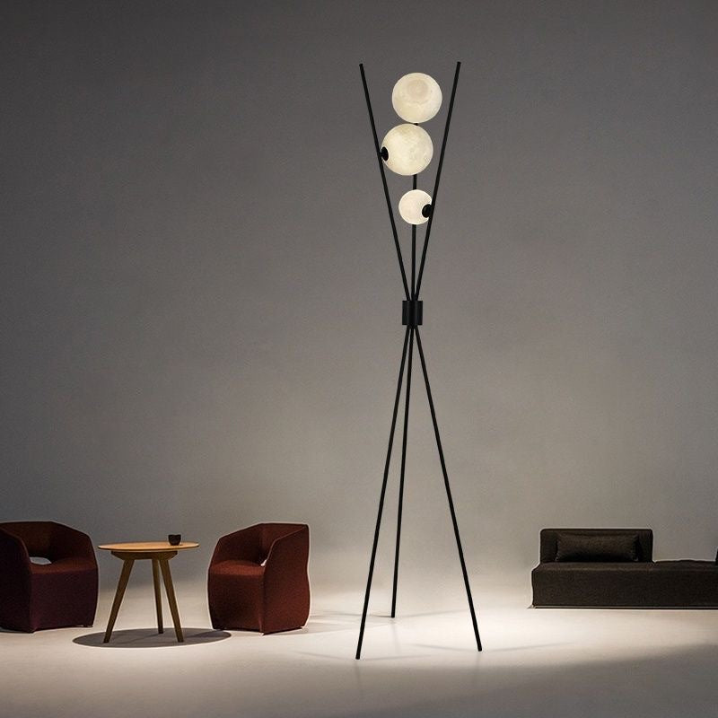 Factory direct supply moon floor lamp chinoiserie antique sofa side lamp moon tea room lamp curved fishing floor lamp
