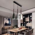 Nordic restaurant chandelier three-head four-head modern casual dining room bar creative tea room long plate round plate iron chandelier