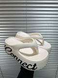 8cm popular platform flip-flops for women, new 2026 summer collection, stylish outdoor sandals