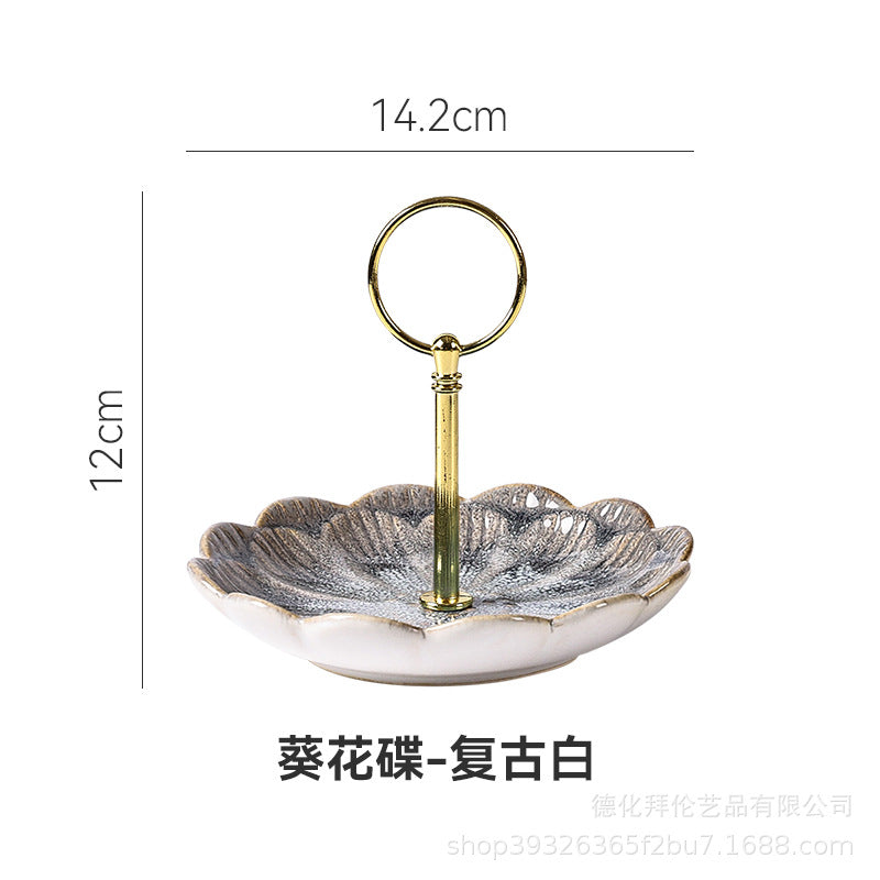 Ceramic jewelry dish - instagrammable european style, exquisite high-end trinket organizer, creative desktop display
