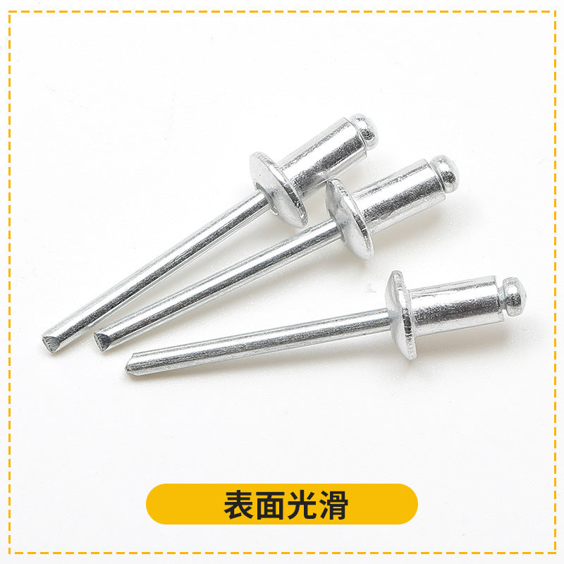 Aluminum iron open type round head pull rivet flat round head willow nail pull nail half round head aluminum rivet aluminum cap iron core blind rivet