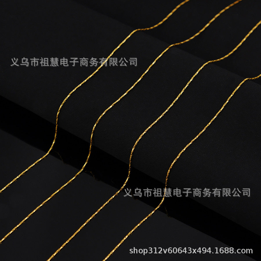 Minimalist thin round snake chain necklace women's bohemian casual charm necklace jewelry diy