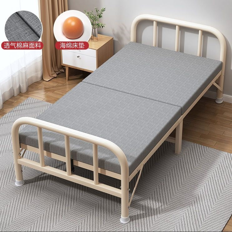 Folding bed sheets for home use, simple bed, office nap tool, dormitory lunch break, small bed, rental house, adult iron bed