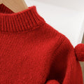 Girls' christmas sweater dress set - kids' round neck fleece-lined thickened princess dress two-piece puffy skirt autumn/winter outfit