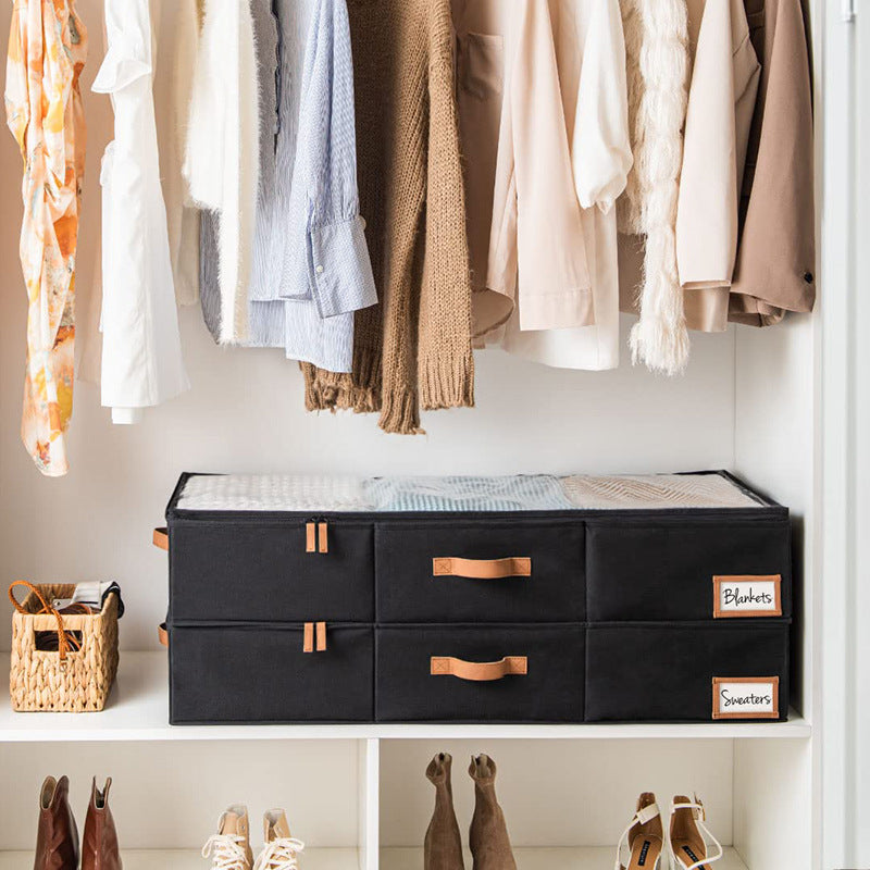 Bedside storage box Flat and short finishing box Foldable clothes quilt drawer dormitory storage toy storage