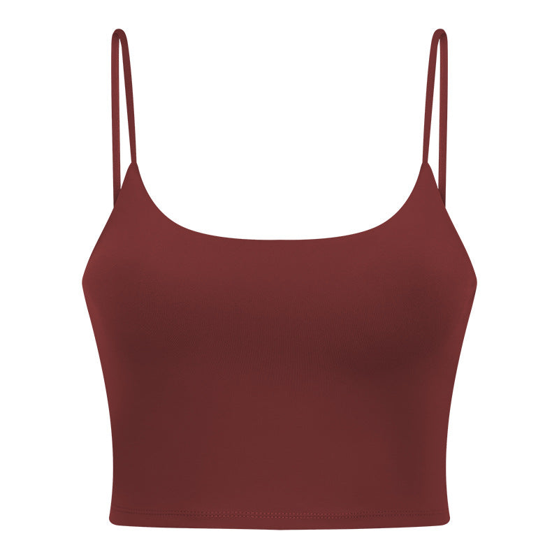 New women's yoga top - sports bra with padded cups, spaghetti straps, and beautiful back design - fitness tank top, yoga vest c5238