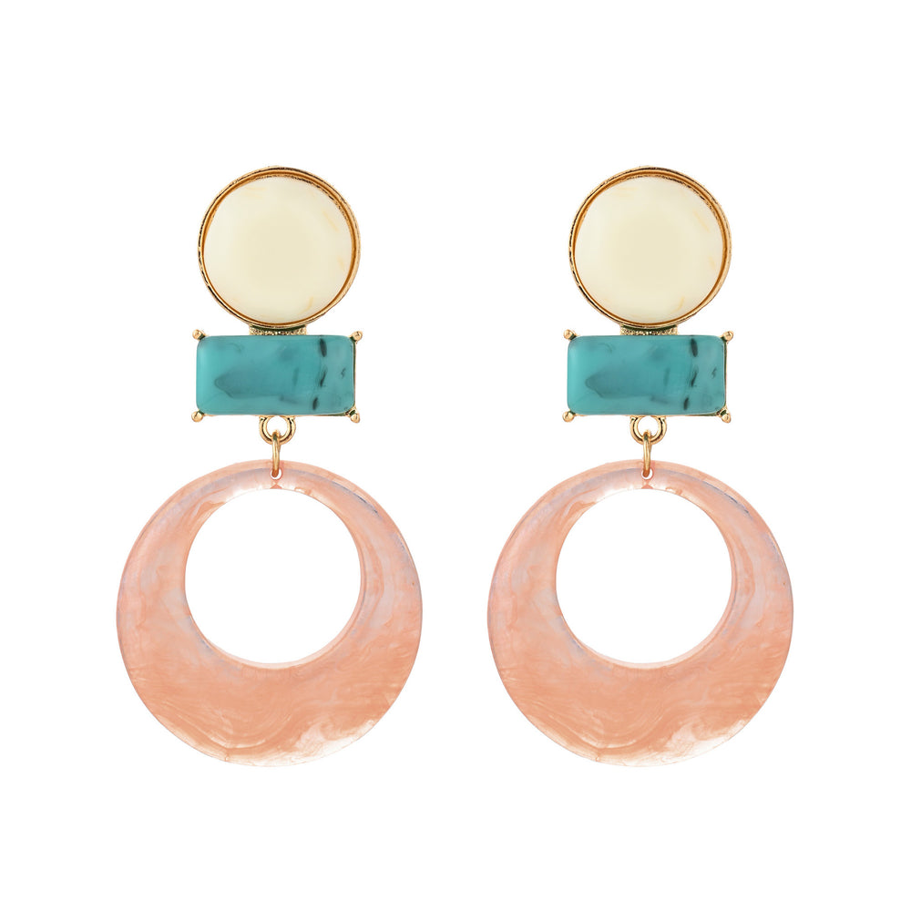 European and american cross-border jewelry: pink sweet earrings, floral teardrop fashion, elegant and fresh, high-end stud earrings for women