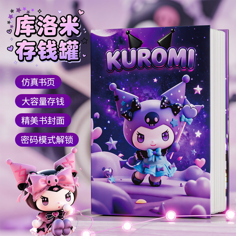 Labubu cartoon animation piggy bank new arrival book style girl girl safe savings box exquisite book cover imitation