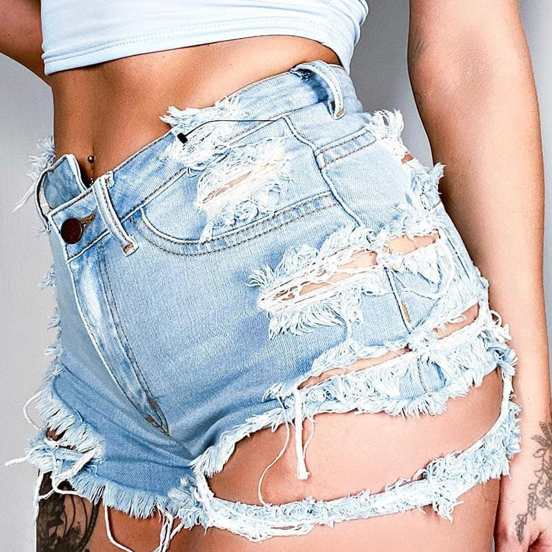 Processing personalized   hot-selling ripped denim shorts for women new arrivalins fringed denim hot pants