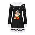 2025 european and american cross-border women's autumn/winter new collection: round neck long sleeve pleated casual party dress