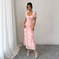 trendy summer mini dress: sexy ice silk rose print - instagram style