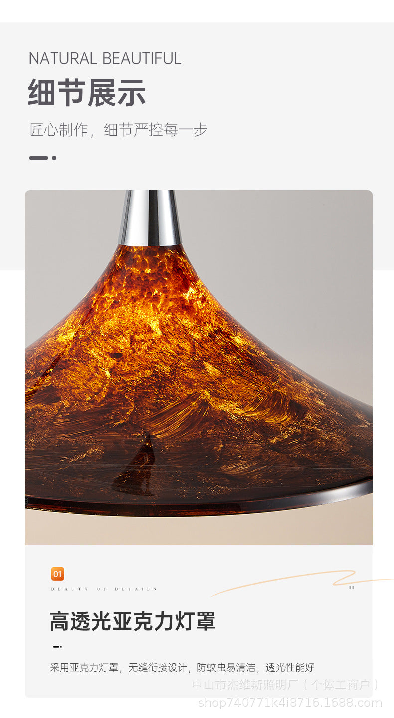 Used amber glass fishing floor lamp retro curved living room sofa side atmosphere floor lamp study b&b lamp