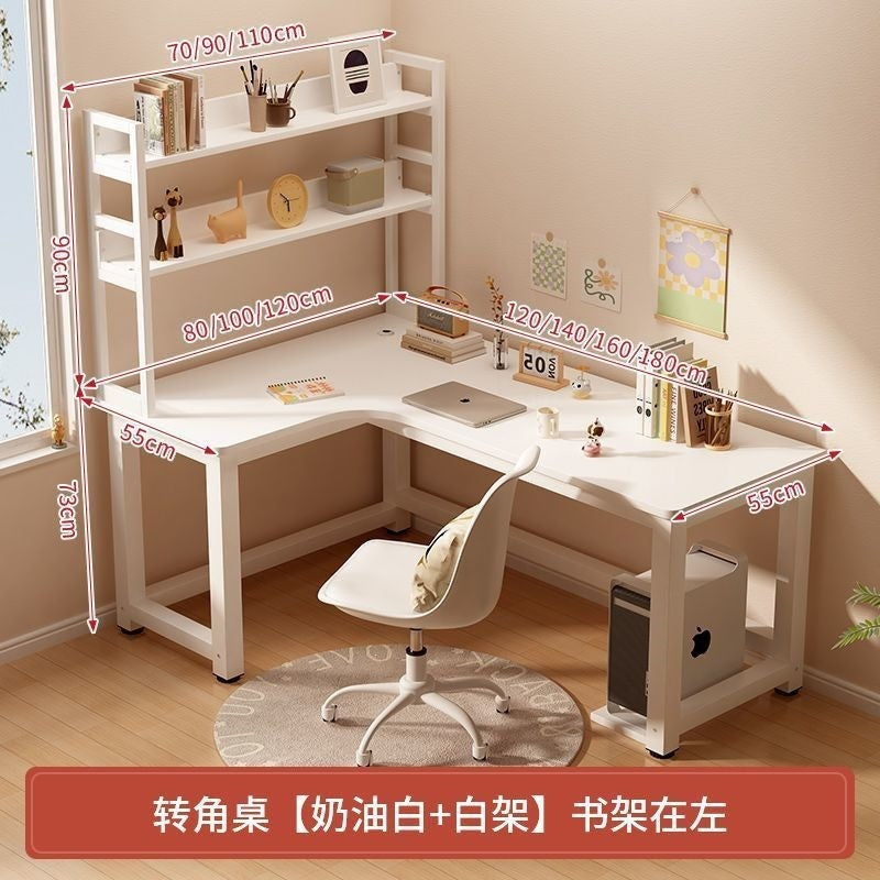 Corner gaming desk double computer desk desktop home desk bookshelf combination bedroom office desk writing desk gaming
