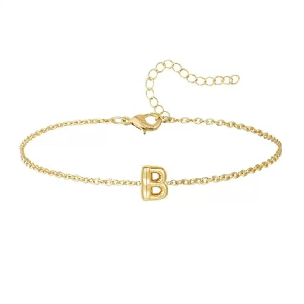 hot-selling 26-letter anklet for women, versatile minimalist creative ankle chain, niche initial beach style new anklet jewelry